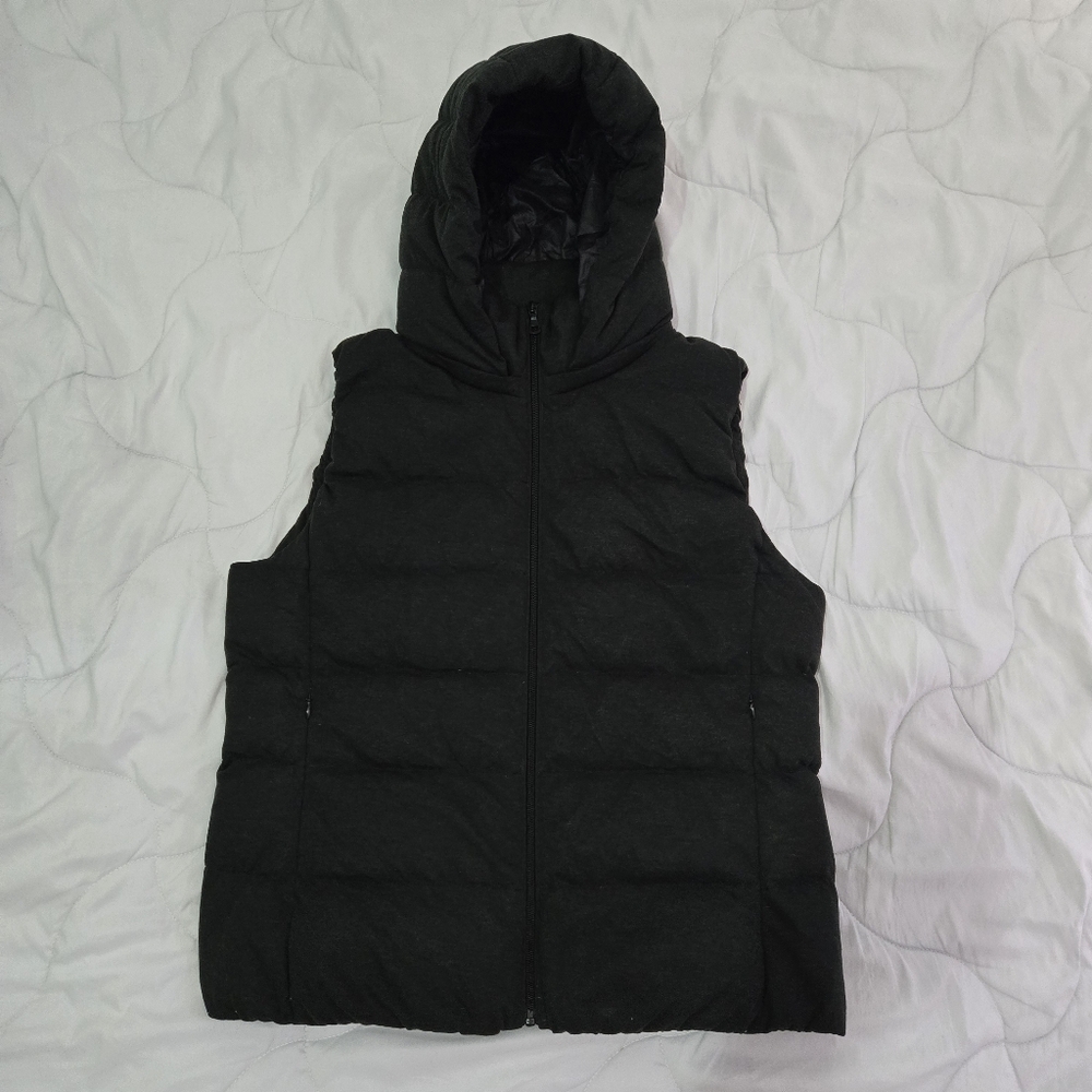 Black Puffer Vest with Hood